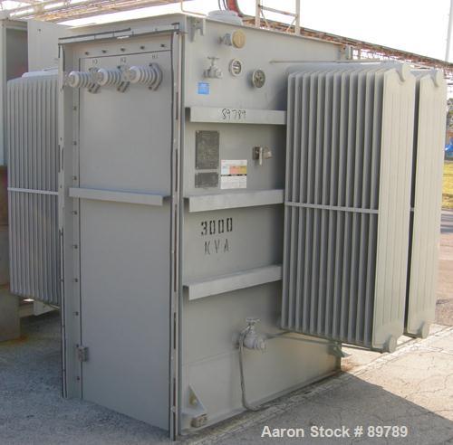USED: Square D transformer. 3000 kva, class OA/FFA, 3/60. Built 1995. HV volts 12,470 delta, LV volts 480Y/277.