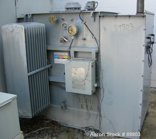 USED: Square D transformer, 1000 kva. Class OA-FA, 3/60. HV 12,470 delta, LV 480Y/277. Built 1991.