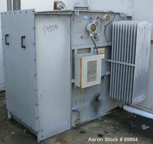 USED: Square D transformer, 1000 kva. Class OA-FA, 3/60. HV 12,470 delta, LV 480Y/277. Built 1991.