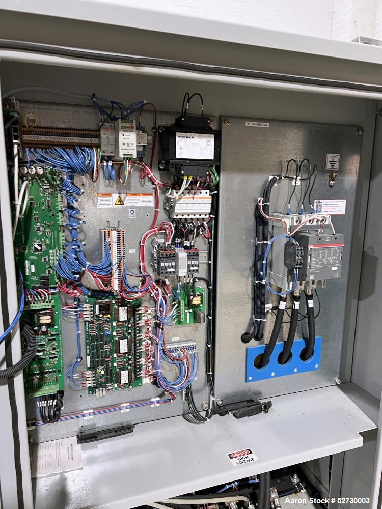 Used Dynapower 9V/10000 Amp Rectifier. 3/60/480v AC input, 180kw, 12v, 10000 amp output. Water cooled. Maple systems HMI. Dynapower transformer, P/N TMC-7-010022460, S/N 513220-001-001. Serial# 51322...