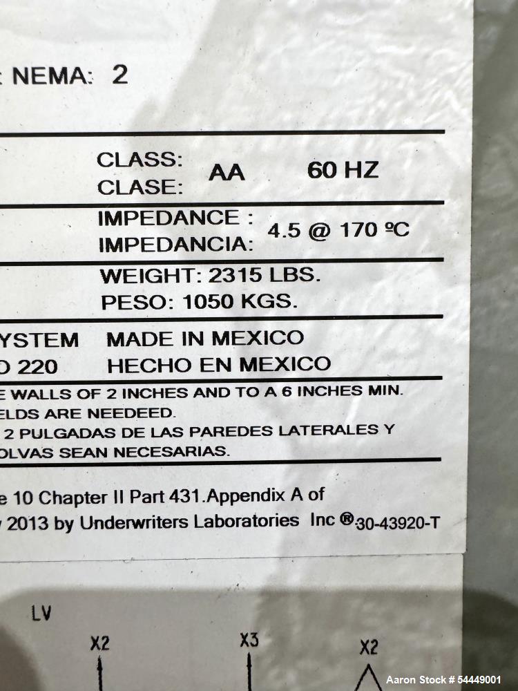 Used Eaton 300 KVA Dry-Type Distribution Transformer | 480V to 400V 3-Phase Unit