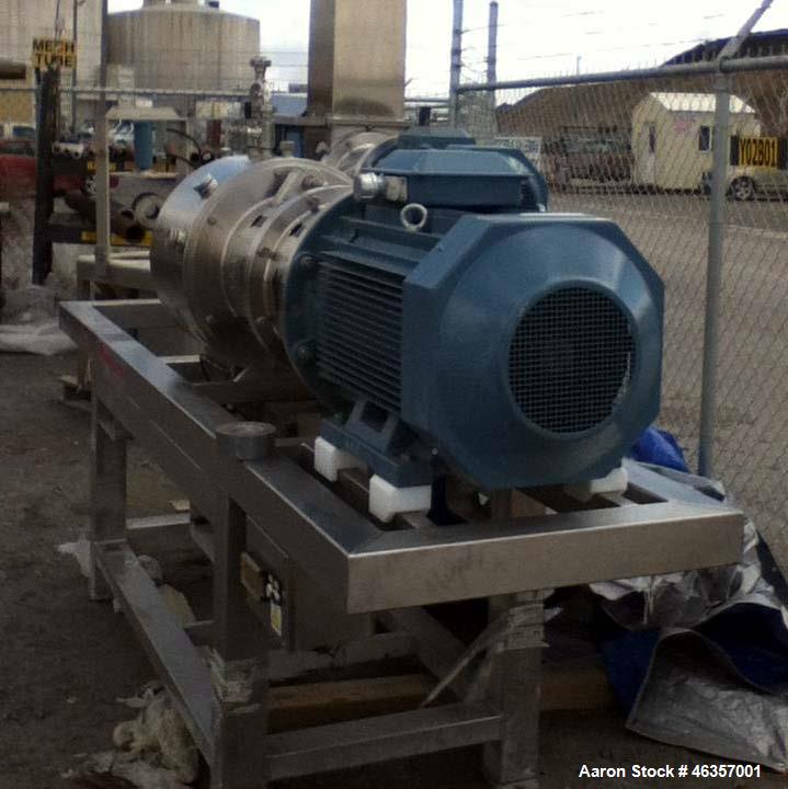Used Bertocchi Turbo Juice Extractor, Model VCX-12V. 304 Stainless steel, 85 hp 220/440, 3ph main drive; 47 hp, 220/440, 3ph drive for tenderizer and cutting mechanism. 5 Hp 22/440, 3 ph drive with g...