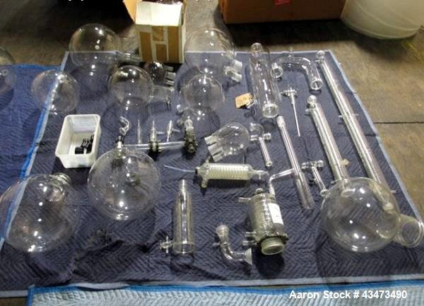 Used Buchi RotaVap, Model R-186EX. With heat bath, main glass flask, 1.6 square meter glass coil condensor, and glass receiver flask on base wth 250 watt heater, 440 volt with controls, serial# 24539...