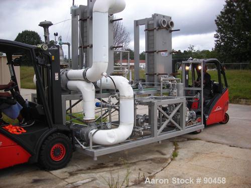 USED: APV single effect Paravap rising film evaporator, model R86, 316 stainless steel. Approximate feed rate 10,000 pounds/hour, product rate 9412 pounds/hour, evaporation rate 588 pounds/hour. Syst...