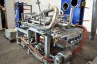 Used Alfa Laval Steam Operated Single Stage Alfavap System, Type ALFAVAP-1-0011, Rising Film Design. Consisitng of: (1) Alfa Laval type EC500-WTFE plate heat exchanger. (30) 316 Stainless steel plate...
