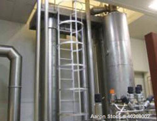 Unused-Used: Scheffers 2 Stage Falling Film Milk Evaporator with Thermal Recompression; Evaporation rate of 3,700kg/hr; Steam requirement 1,300kg/hr @ 800 kPa; Feed rate 5,300kg/hr; Concentrate 1,500...