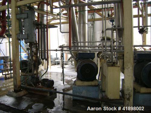 Used Ing A Rossi 3 Effect Evaporator, type ULTER 450/F. Triple effect continuous fractional evaporator, model ULTER, 316 stainless steel product contact areas, rated 4,000 kg/hour of tomato paste (i....