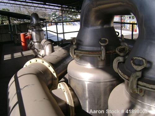 Used Ing A Rossi 3 Effect Evaporator, type ULTER 450/F. Triple effect continuous fractional evaporator, model ULTER, 316 stainless steel product contact areas, rated 4,000 kg/hour of tomato paste (i....