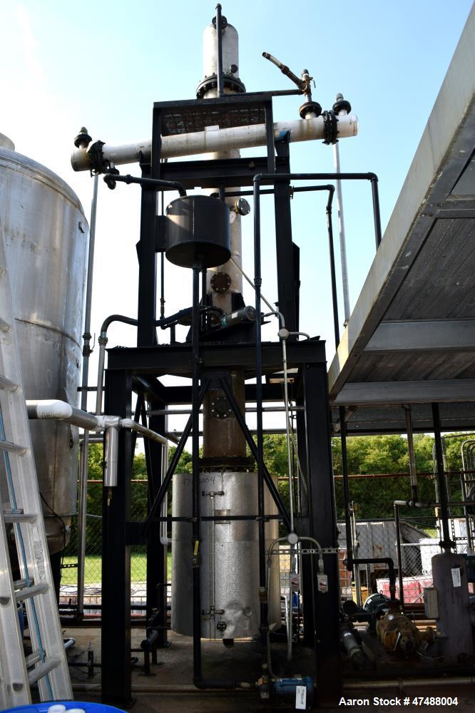 Used C.E. Howard Distillation System Consisting Of: (1) Approximate 18" diameter x 214" tall stainless steel column. (1) Approximate 250 gallon jacketed tank. Internal rated Vacuum/15 psi at 353 degr...