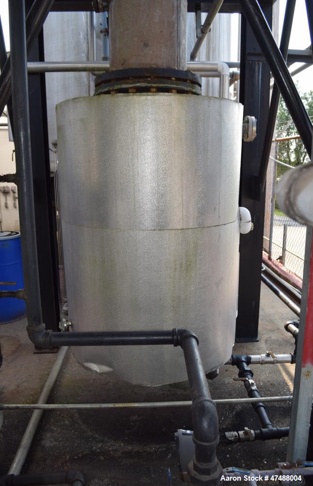 Used C.E. Howard Distillation System Consisting Of: (1) Approximate 18" diameter x 214" tall stainless steel column. (1) Approximate 250 gallon jacketed tank. Internal rated Vacuum/15 psi at 353 degr...