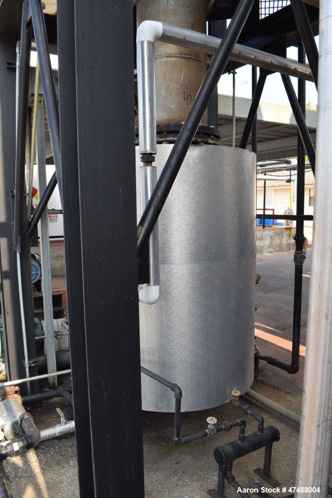 Used C.E. Howard Distillation System Consisting Of: (1) Approximate 18" diameter x 214" tall stainless steel column. (1) Approximate 250 gallon jacketed tank. Internal rated Vacuum/15 psi at 353 degr...