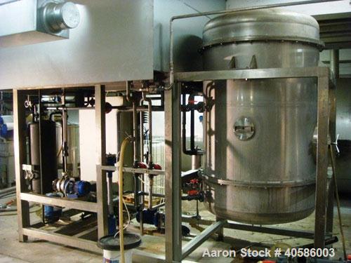 Used Vacuum Evaporator Ecotech 5000 VS-HP, 5000 liters/24 h. The vacuum evaporator is made for concentrate acidic liquid wastes and, therefore, all liquid touching parts are made of acid proof steel ...