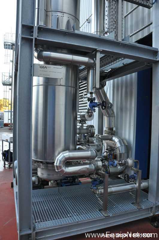 Used- Forced Circulation Evaporator. Manufactured by GEA Wiegand-Gambux. (2) 15HP Goulds pumps feed liquid into the horizont...