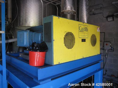Used GEA / Niro Falling Film Mechanical Vapor Recompression (MVR) Evaporator. Single effect, approximately 1,500 square feet. Evaporative capacity: 3,688 lb/hour water. Materials of construction: pri...