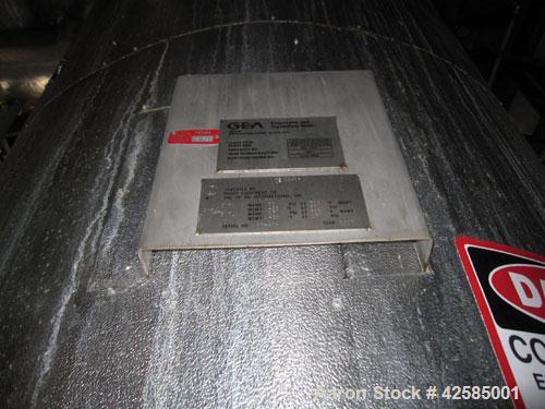 Used GEA / Niro Falling Film Mechanical Vapor Recompression (MVR) Evaporator. Single effect, approximately 1,500 square feet. Evaporative capacity: 3,688 lb/hour water. Materials of construction: pri...