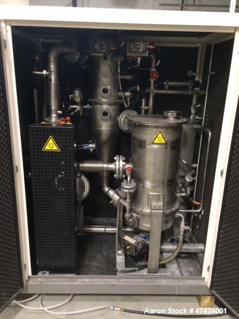Used KMU Loft MVR Evaporator, Model LE-50. Evaporation capacity is rated at 50 liters/hr. or 1,200 liters for a 24 hr. period. Approximately 6' long x 3' wide x 6' high. 480VAC 3-phase power. Include...