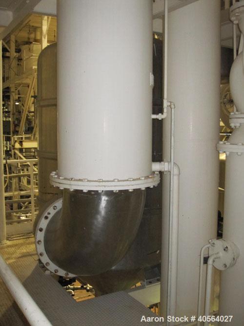 Used Ing. A. Rossi Triple Effect Continuous Fractional Evaporator, model ULTER, 316 stainless steel product contact areas. Approximately 2,500 to 3,000 square foot area. Forced circulation, rising fi...