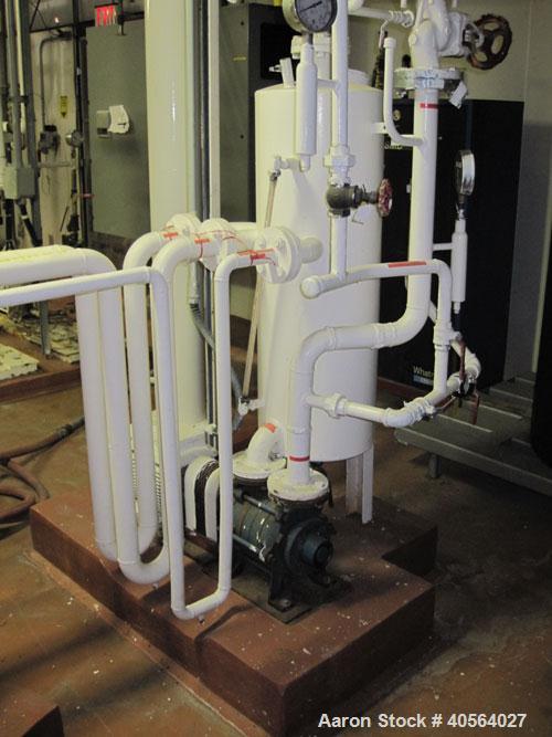 Used Ing. A. Rossi Triple Effect Continuous Fractional Evaporator, model ULTER, 316 stainless steel product contact areas. Approximately 2,500 to 3,000 square foot area. Forced circulation, rising fi...