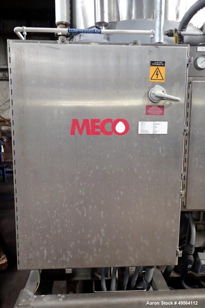 Used MECO Vapor Compression Still, Model PES1000MSSH. Nominally rated 1000 gph. 75 hp blower. Skid mounted. Serial# 7702, built 2001.