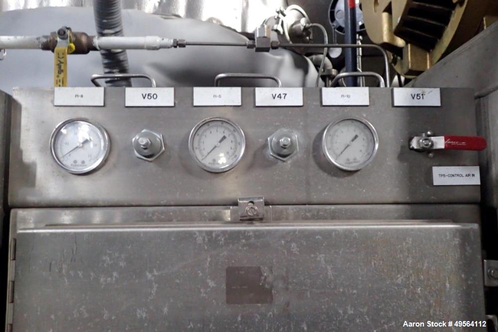 Used MECO Vapor Compression Still, Model PES1000MSSH. Nominally rated 1000 gph. 75 hp blower. Skid mounted. Serial# 7702, built 2001.