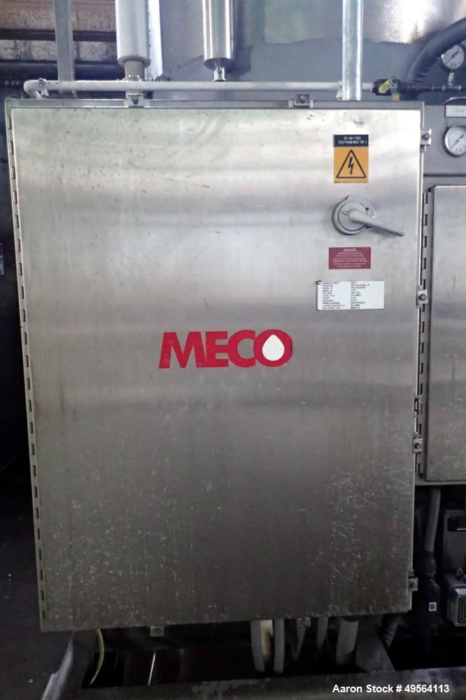 Used MECO Vapor Compression Still, Model PES1000MSSH. Nominally rated 1000 gph. 75 hp blower. Skid mounted. Serial# 7701, built 2001.