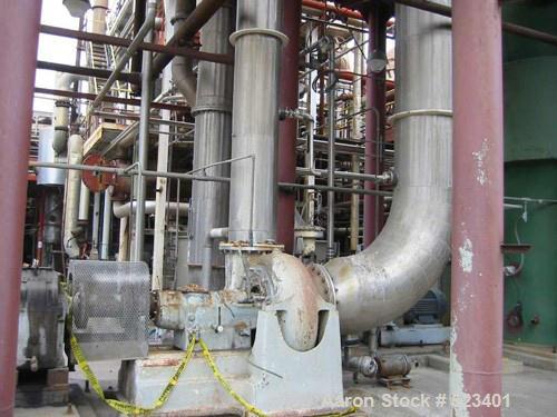 USED: Rossi Catelli double effect evaporator, model T60, rated 48,400 lbs/hour water evaporation, feed rate of 60,000 lbs/hour, finished product rate of 12,000 lbs/hour, 316 stainless steel. Used to ...