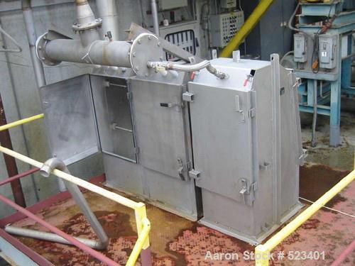 USED: Rossi Catelli double effect evaporator, model T60, rated 48,400 lbs/hour water evaporation, feed rate of 60,000 lbs/hour, finished product rate of 12,000 lbs/hour, 316 stainless steel. Used to ...