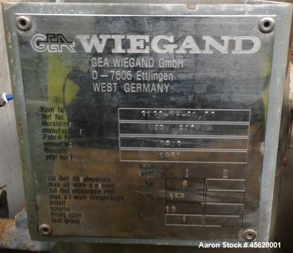 Used GEA Wiegand Double Effect Direct Heated Single Pass Falling Film Evaporato