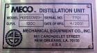 Used MECO Vapor Compression Still, Model PES1000MSSH. Nominally rated 1000 gph. 75 hp blower. Skid mounted. Serial# 7701, built 2001.