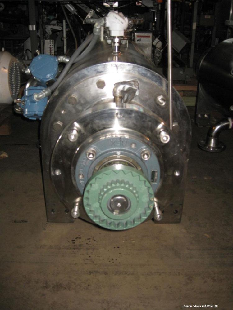 Used Artisan Rotoherm evaporation system, consisting of One 5 sq ft surface area Artisan Rototherm counter-curent evaporator, 316L stainless steel construction, approximately 18" diameter x 48" long ...