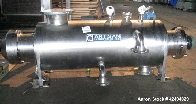 Used Artisan Rotoherm evaporation system, consisting of (1) 5 sq ft surface area Artisan Rototherm counter-curent evaporator, 316L stainless steel construction, approximately 18" diameter x 48" long ...