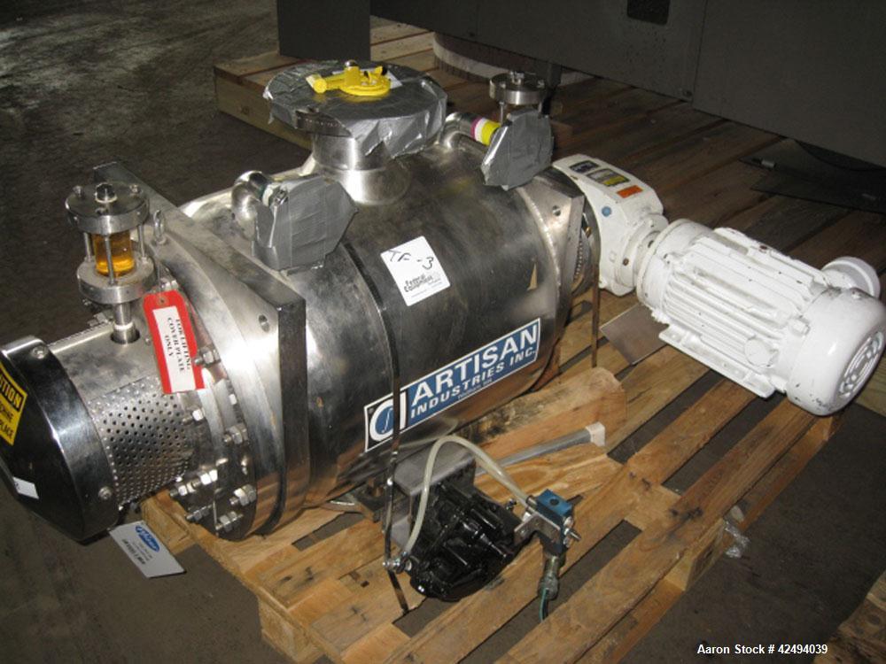 Used Artisan Rotoherm evaporation system, consisting of (1) 5 sq ft surface area Artisan Rototherm counter-curent evaporator, 316L stainless steel construction, approximately 18" diameter x 48" long ...