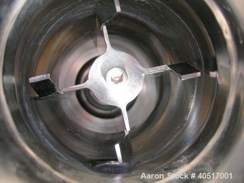 Used Artisan Single Cylinder Thin Film Evaporator, Model Protherm 50.  .5 square feet, horizontal, 316 stainless steel contact areas. 3-7/8" diameter x 13-1/2" long jacketed chamber. Internal rated F...