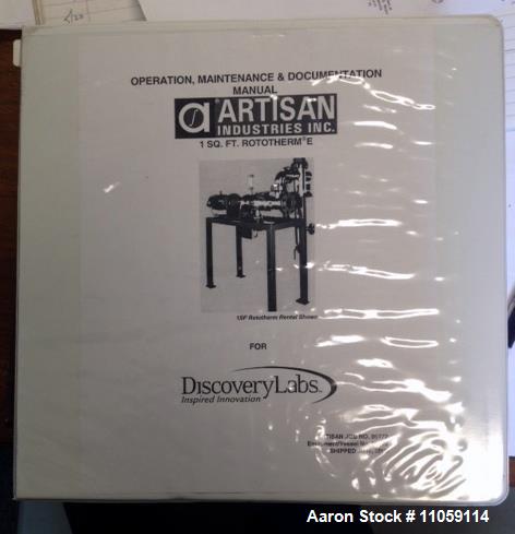 Used Artisan 1 Square Foot Rototherm Thin Film Evaporator