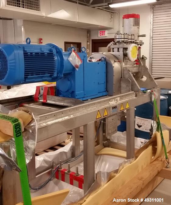 Unused: Buss-SMS-Canzler, Model Reacom, High Viscosity Horizontal Thin Film Processor. Twin Shaft design. Co-Current rotation direction. 1:1 Speed ratio. Stainless steel construction. Operation condi...