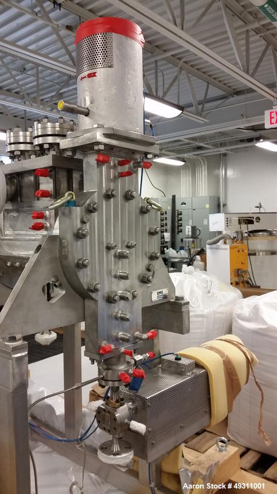 Unused: Buss-SMS-Canzler, Model Reacom, High Viscosity Horizontal Thin Film Processor. Twin Shaft design. Co-Current rotation direction. 1:1 Speed ratio. Stainless steel construction. Operation condi...