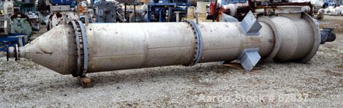Used GEA Canzler Evaporator, Model 850/12 KOK, 316 Stainless Steel. Approximate 129 square feet (12 square meter) surface area. Approximate 33-1/2" (850mm) diameter x 198"(5029mm) straight side. (3) ...