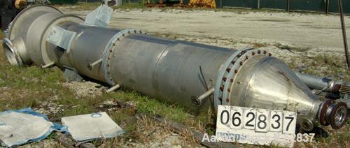 Used GEA Canzler Evaporator, Model 850/12 KOK, 316 Stainless Steel. Approximate 129 square feet (12 square meter) surface area. Approximate 33-1/2" (850mm) diameter x 198"(5029mm) straight side. (3) ...