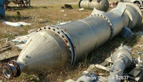 Used GEA Canzler Evaporator, Model 850/12 KOK, 316 Stainless Steel. Approximate 129 square feet (12 square meter) surface area. Approximate 33-1/2" (850mm) diameter x 198"(5029mm) straight side. (3) ...