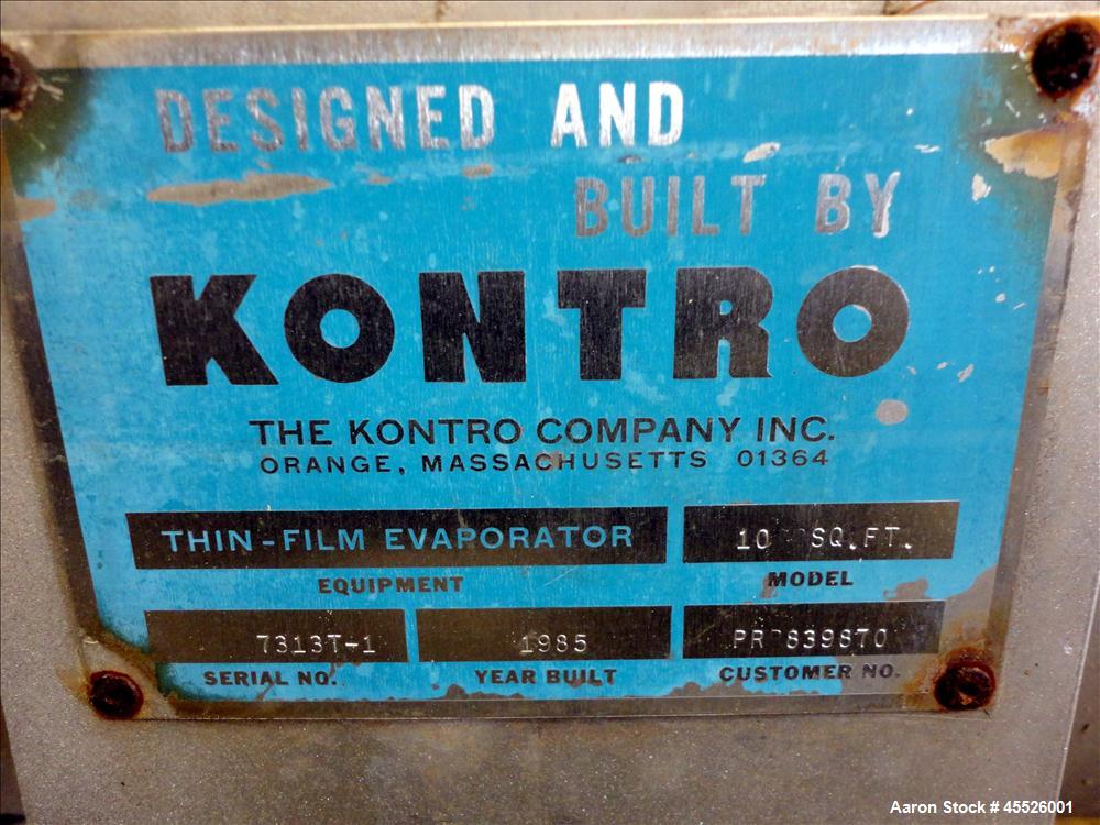 Used Kontro Thin Film Evaporator, Model 10