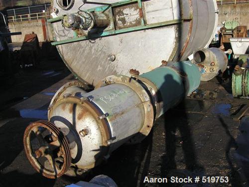 USED: Luwa evaporator, type L600-3000HTL. 5.3 sq meter (57.24 sq ft)effective working area. Material of construction is 316L stainlesssteel. Jacketed and rated for vacuum. Max rotor speed 397 rpm by ...