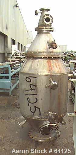 USED: Luwa evaporator, type LB-0350-K78. 316 stainless steel (VA1.457) construction. 16.9" diameter x 110" straight side (320mm dia x 2821mm st side). 35.8 square feet (3.5m2). 171 rpm by an 8 hp/5.3...