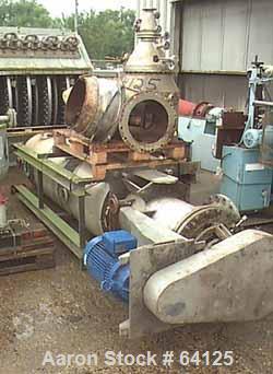 USED: Luwa evaporator, type LB-0350-K78. 316 stainless steel (VA1.457) construction. 16.9" diameter x 110" straight side (320mm dia x 2821mm st side). 35.8 square feet (3.5m2). 171 rpm by an 8 hp/5.3...
