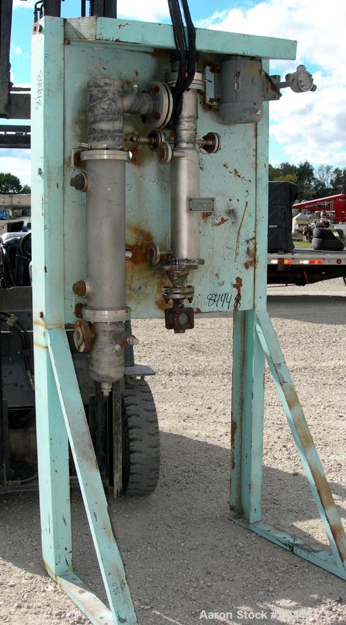 USED: Luwa thin film evaporator, model LN-0012, 316 stainless steel, vertical. 1.4 square feet. 3" diameter x 21" long jacketed thermal section, rated 290 psi at 492 deg F. 3 Star N rotor with fixed ...