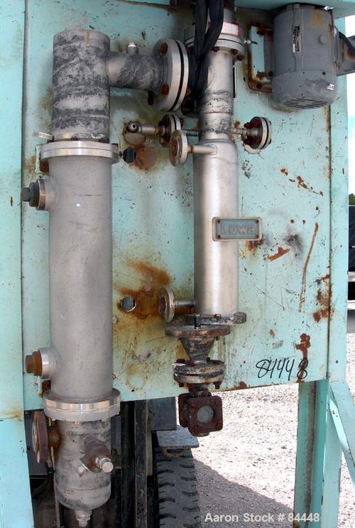 USED: Luwa thin film evaporator, model LN-0012, 316 stainless steel, vertical. 1.4 square feet. 3" diameter x 21" long jacketed thermal section, rated 290 psi at 492 deg F. 3 Star N rotor with fixed ...