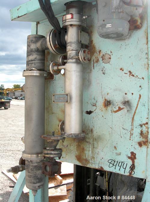 USED: Luwa thin film evaporator, model LN-0012, 316 stainless steel, vertical. 1.4 square feet. 3" diameter x 21" long jacketed thermal section, rated 290 psi at 492 deg F. 3 Star N rotor with fixed ...