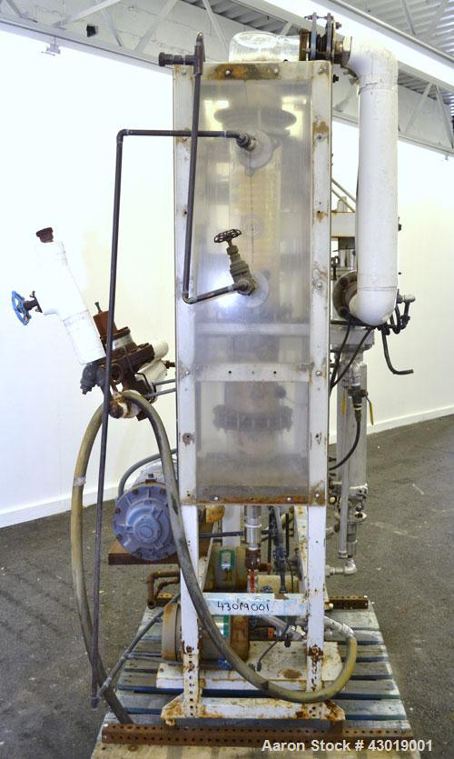 Used Luwa Thin Film Evaporator, Model NL-082/500/14, 316 Stainless Steel. Approximately 1.4 square feet surface area, 3" diameter x 21" long jacketed thermal section. Internal rated -1 bar (-14.50 ps...
