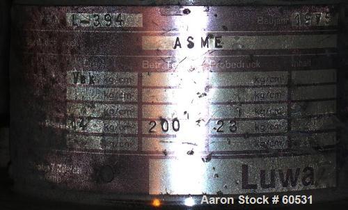 Used Luwa Thin Film Evaporator, Model LN-0012