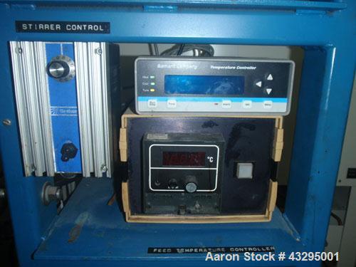 Used Pope 4" Wiped Film Evaporator. Glass and stainless steel bodies.Skid mounted system with vacuum pump.