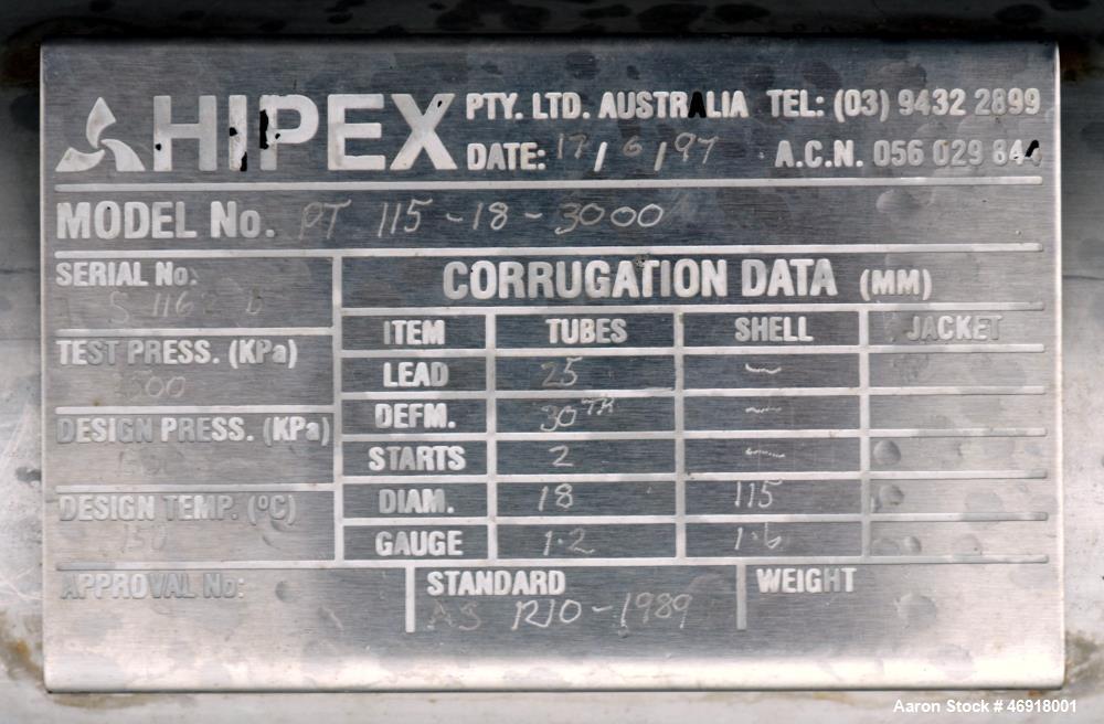 Used Pfaudler Wipe Film Evaporator